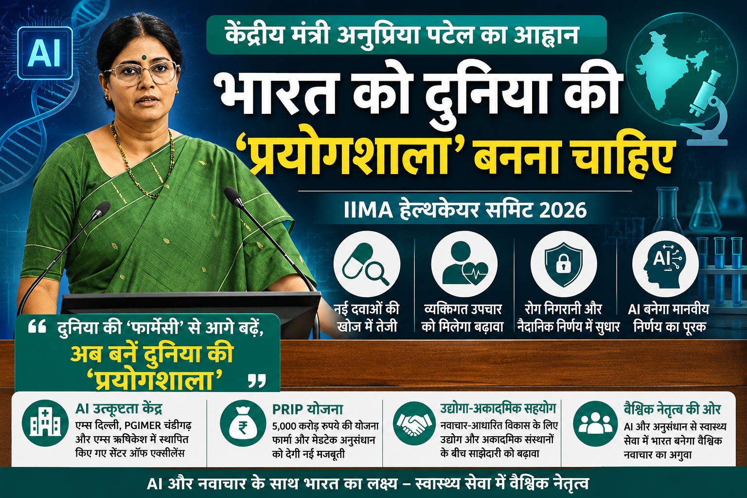 स्वास्थ्य और प्रौद्योगिकी: भारत को दुनिया की 'फार्मेसी' से 'प्रयोगशाला' बनने की ओर बढ़ना चाहिए