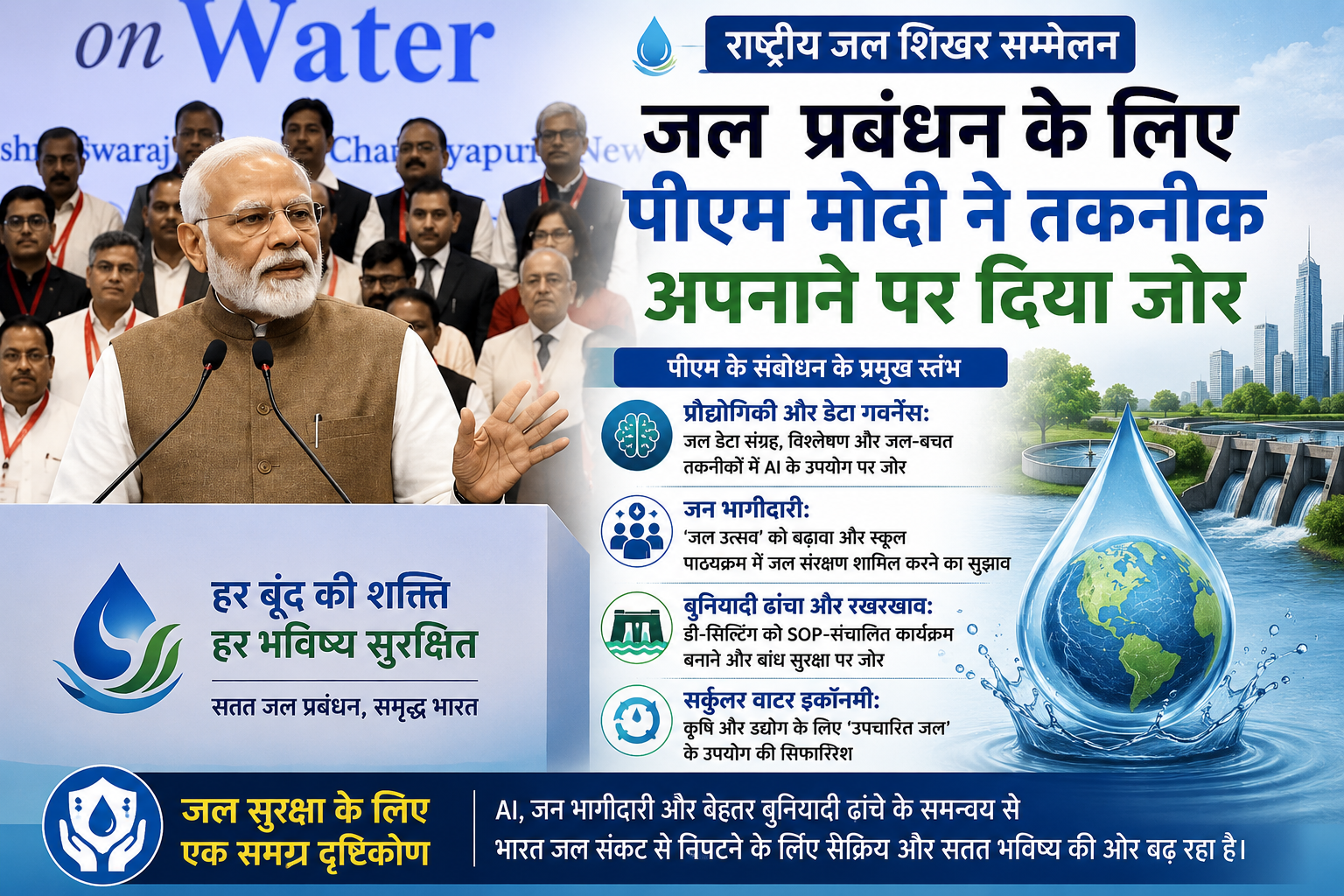 पर्यावरण और सुशासन: जल प्रबंधन के लिए पीएम मोदी ने तकनीक अपनाने पर दिया जोर