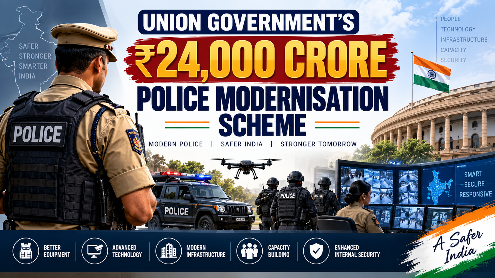 केंद्र सरकार की ₹24,000 करोड़ की पुलिस आधुनिकीकरण योजना